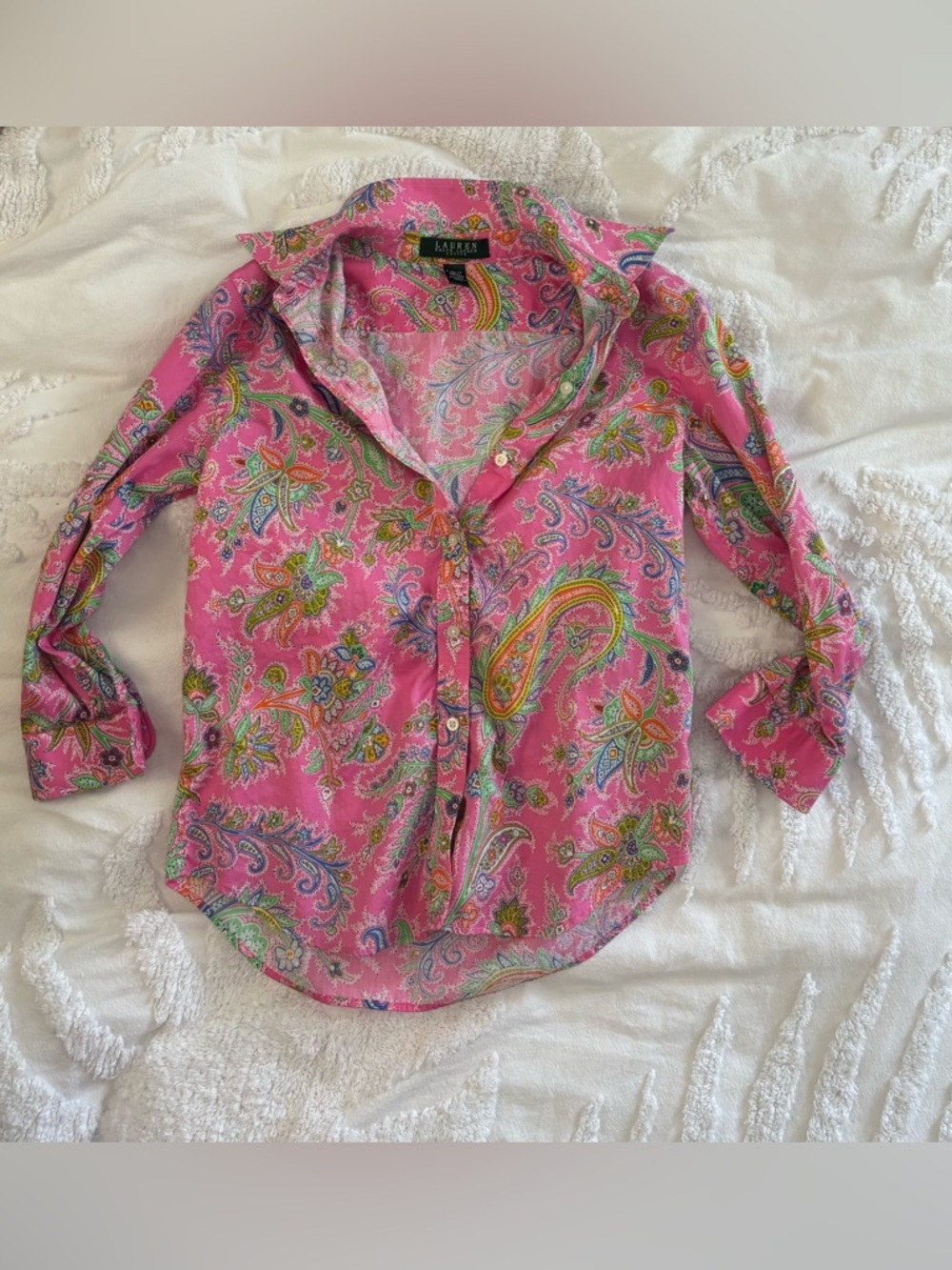 Ralph Lauren Pink Paisley Button-Down Shirt - Picture 13 of 13